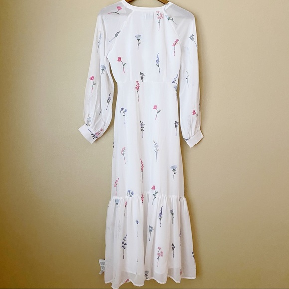 NWT ASOS DESIGN White Button Front Embroidered Maxi Dress - Picture 7 of 7